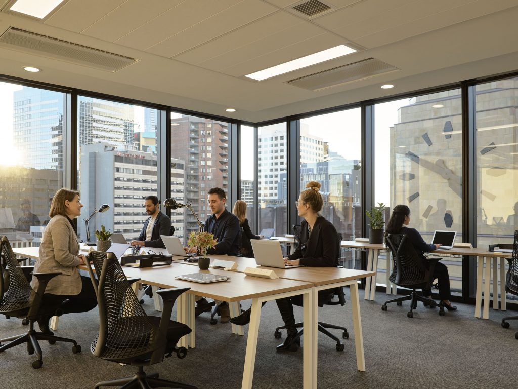 A view of a Hub Australia coworking space.