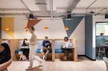A view of a coworking space.